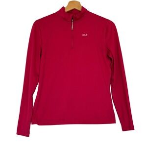 Lole Womens Long Sleeve Quarter Zip Athletic Top‎ Athleisure Magenta SIze  M